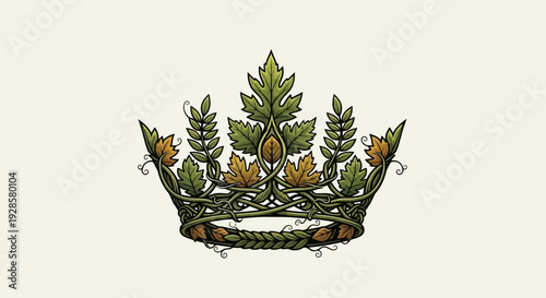 Green Crown with Leafy Decorations.