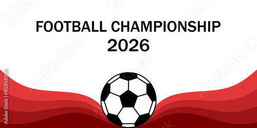 Futuristic soccer background with abstract geometric patterns and dynamic lines. Football tournament championship 2026. Vector illustration.