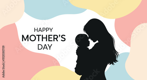 Mother's Day silhouette vector graphic
