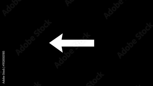 Left Arrow Loop Animation Bold White Direction Icon