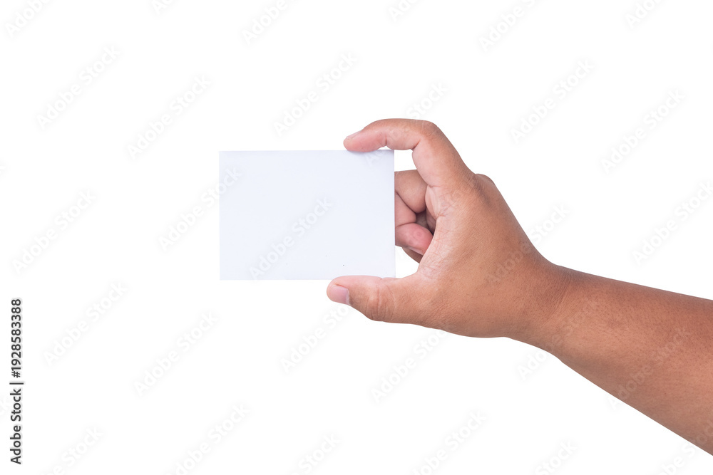 Obraz premium hand holding blank business card