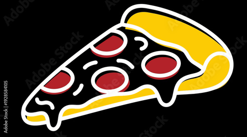 Pizza Slice with Cheese and Pepperoni Topping.