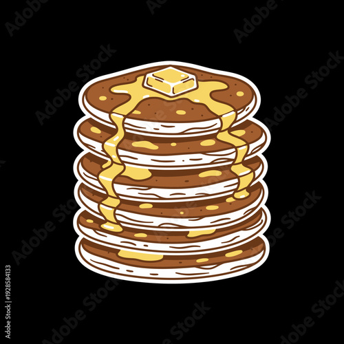 Stack of Pancakes with Butter and Syrup 1.