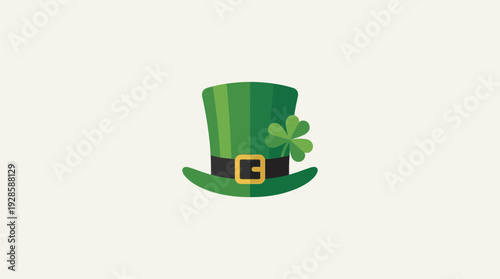 Lucky St. Patrick's Day hat with shamrock and gold buckle