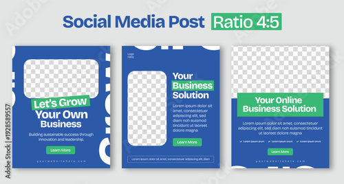 Business marketing social media post banner template design, Blue and green corporate banner design, Flyer Template