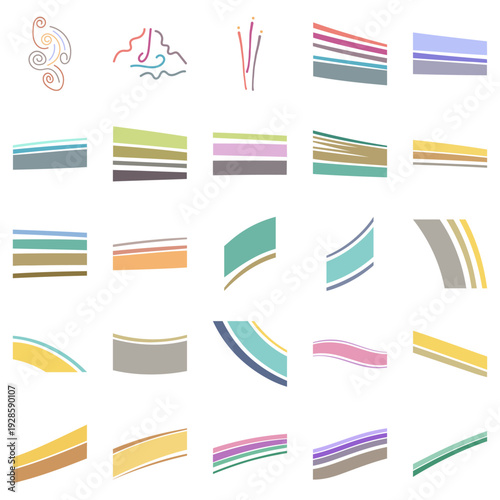 Abstract Line Art Shapes Collection