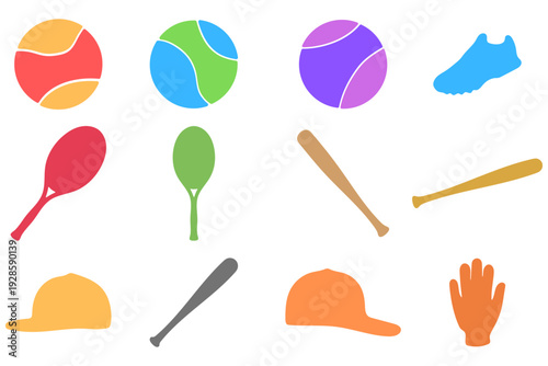 Collection of Sport Equipment Icon