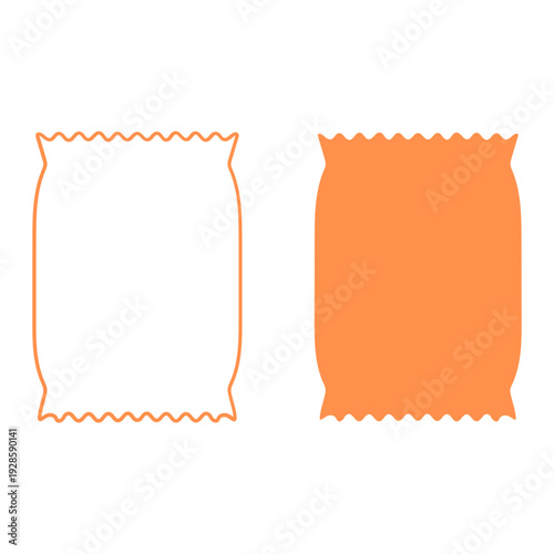 Pouch Snack With Jagged Edges Silhouette and Outline Icon