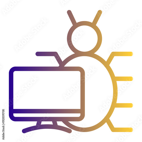 Flaw or glitch in software causing unintended behavior or security breaches (Outline Gradient Style)