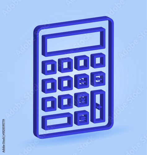 3D Calculator Accounting Icon for Finance Planning Budget and Business Dashboard