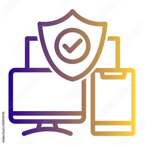 Body of technologies and processes designed to protect networks and data from attack (Outline Gradient Style)
