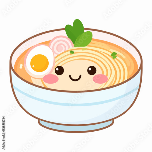 Niedliche Nudelsuppe im Kawaii Look