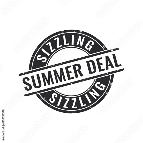 Sizzling Summer Deal Stamp sale discount Vector