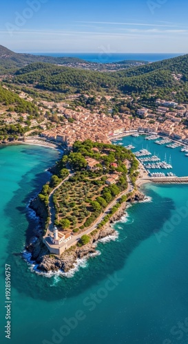 Scenic Aerial View of Marina di Camerota, Italy - Coastal Beauty.