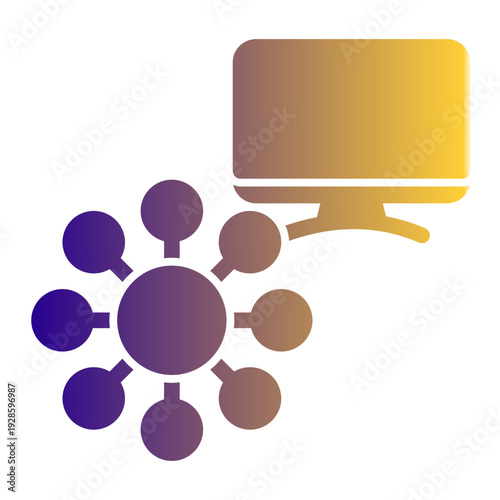 Malicious code that replicates by inserting itself into other computer programs (Solid Gradient Style)