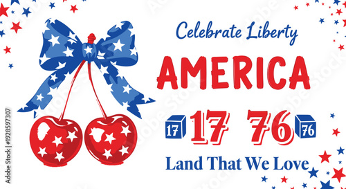 American patriotic 4th of July vector graphic