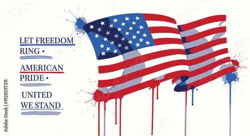 American flag patriotic icons