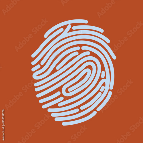 Cartoon vector illustration of a fingerprint, symbolizing identity as the unique pattern of one’s existence
