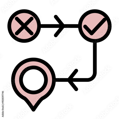 Deceptive technique creating IP packets with a false source address to hide identity (Solid Color Lineal Style)