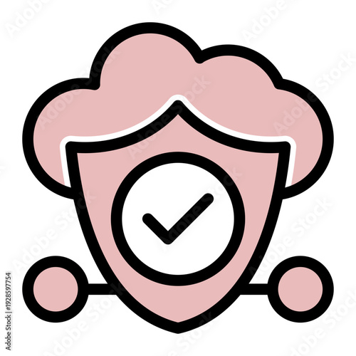 Policies and controls protecting cloud-based data, applications, and infrastructure (Solid Color Lineal Style)