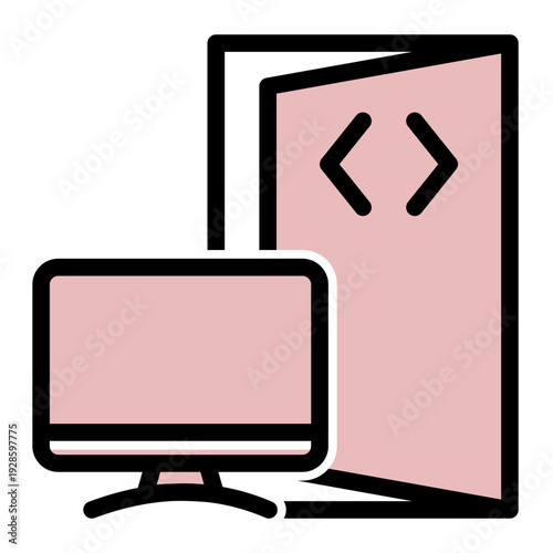 Hidden method bypassing normal authentication to gain unauthorized system access (Solid Color Lineal Style)