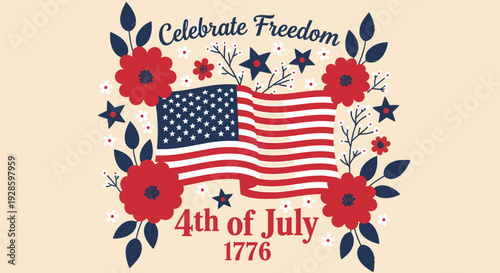 4th of July patriotic icon