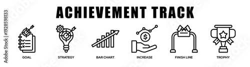 Achievement Track web banner icon illustration concept