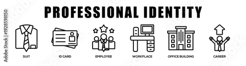 Professional Identity web banner icon illustration concept