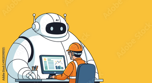 AI Robot Supporting Engineer with Data Analysis and Automation Technology