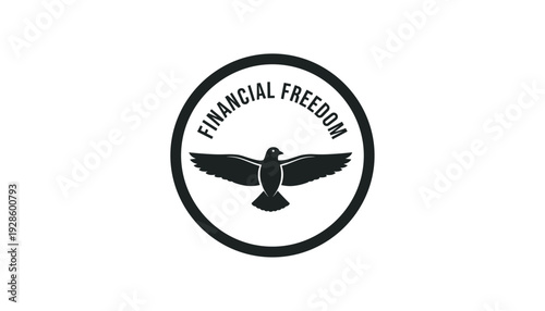 Financial freedom symbol with bird in flight