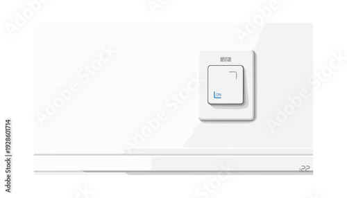 Modern smart light switch with digital display and on button