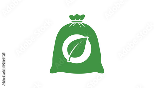 Eco friendly biodegradable bag with leaf logo for sustainable living