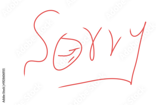 Handwritten sorry text