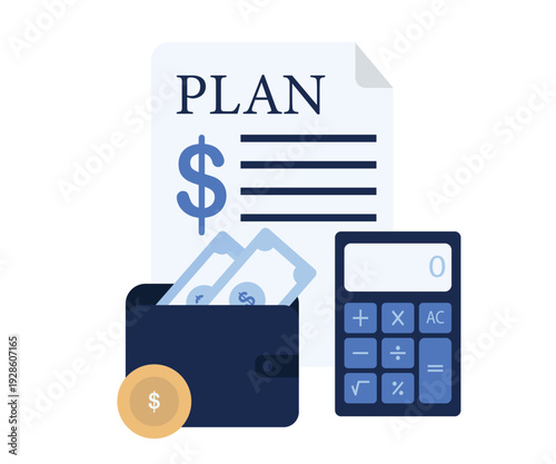 Financial Planning with Calculator and Wallet