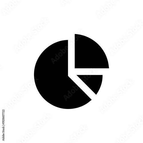 Pie chart analytics symbol for data breakdown and financial insights Vector illustration