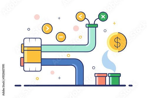 Minimal flat of abstract pipeline with money