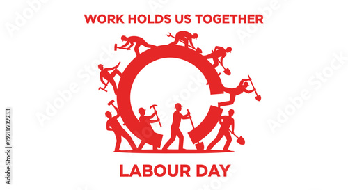 Labour Day icon with work and unity theme