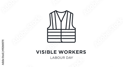 Labour Day worker safety vest icon