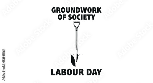 Labour Day icons, shovel and spade vector