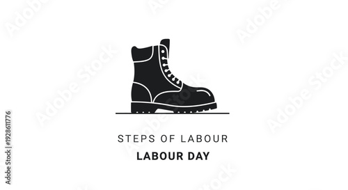 Labour Day icon with boot