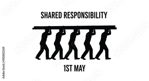 Shared responsibility labor icon with people working together