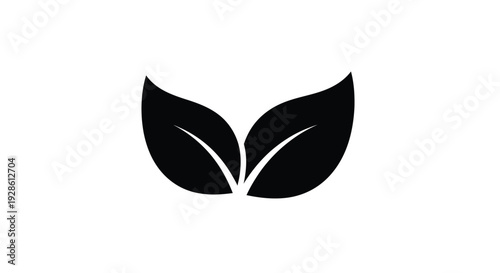 Simple black leaf design against a white background a graceful and elegant silhouette