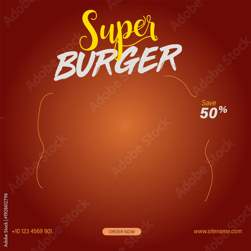 Food menu banner social media post. Editable social media templates for promotions on the Food menu