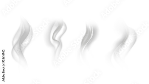 Realistic steam or smoke on hot tea, coffee, food. PNG Stock royalty free.	