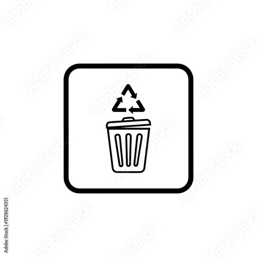 Trash disposal waste management symbol clean environment icon On white Background Vector illustration