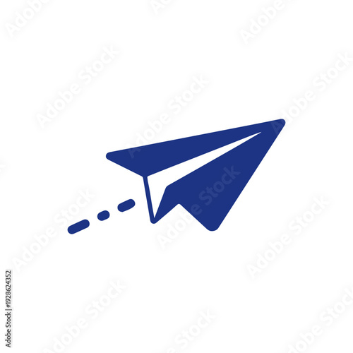 Flying paper plane chat messenger logo simple flat design On white Background Vector illustration