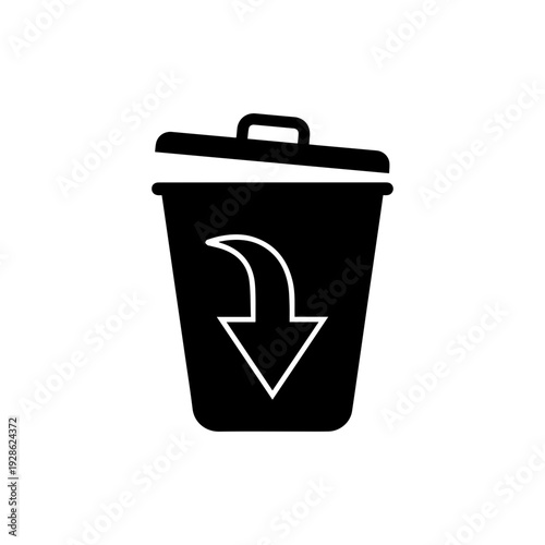 Garbage disposal container waste removal service sign On white Background Vector illustration