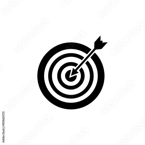 Target board with arrow hitting center focus achievement concept On white Background Vector illustration
