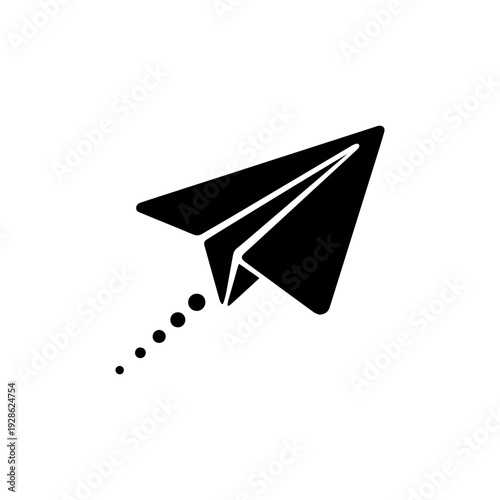 Paper plane messaging app symbol minimal communication icon On white Background Vector illustration