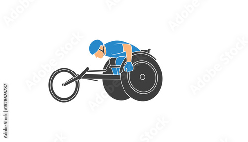 Disabled athlete racing handcycle with determination and speed